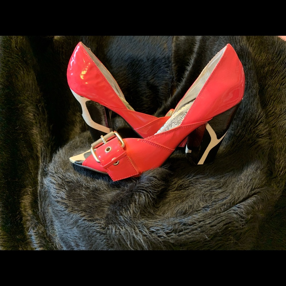 Naughty Monkey Pink Asymmetrical Heels.